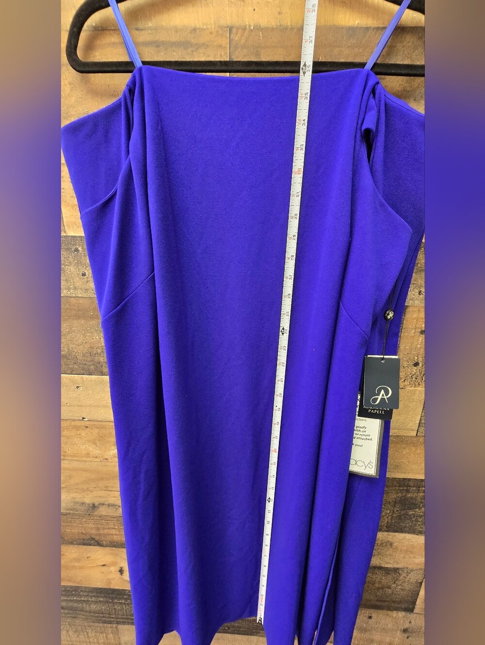 Adrianna Papell Royal Blue Off Shoulder Cape Dress Size 16W - Picture 10 of 13